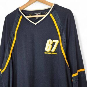 Vintage Polo Jeans Company Striped Shirt Men's Jersey Mesh Accent Spell Out XXL